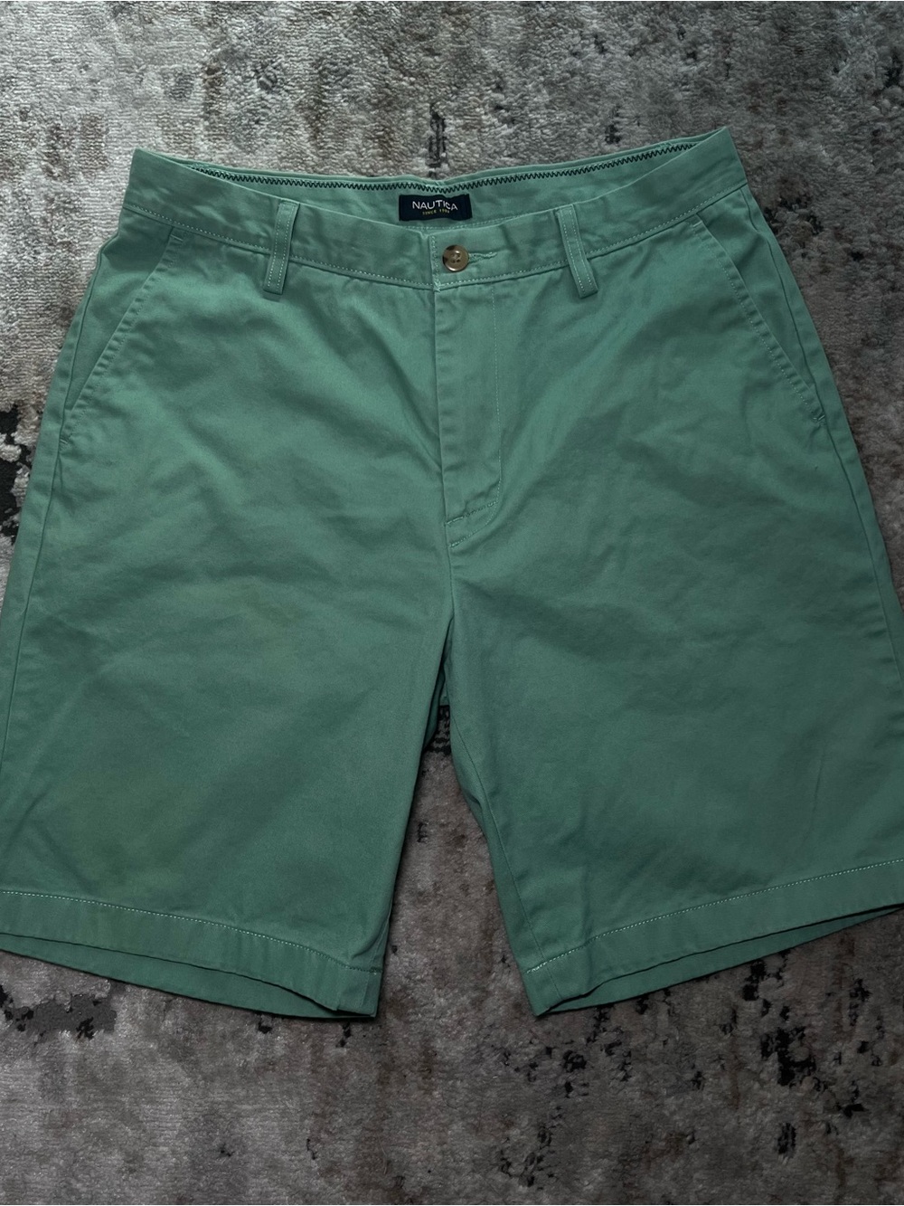Nautica Men's Seafoam Green Flat-Front Chino Shorts